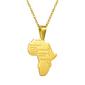 Hiphops Africa Map Pendant Stainless Steel Women Men 18K Gold Africa Continent Necklace for Travel Jewelry