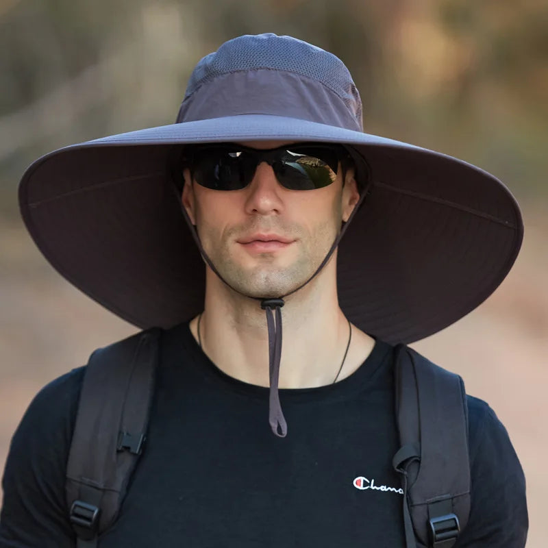 Wholesale Extra Large Bucket Hats Wide Brim Outdoor Waterproof UV Protection Sun Hat Cartoon String Fishing Bucket Hat Casual
