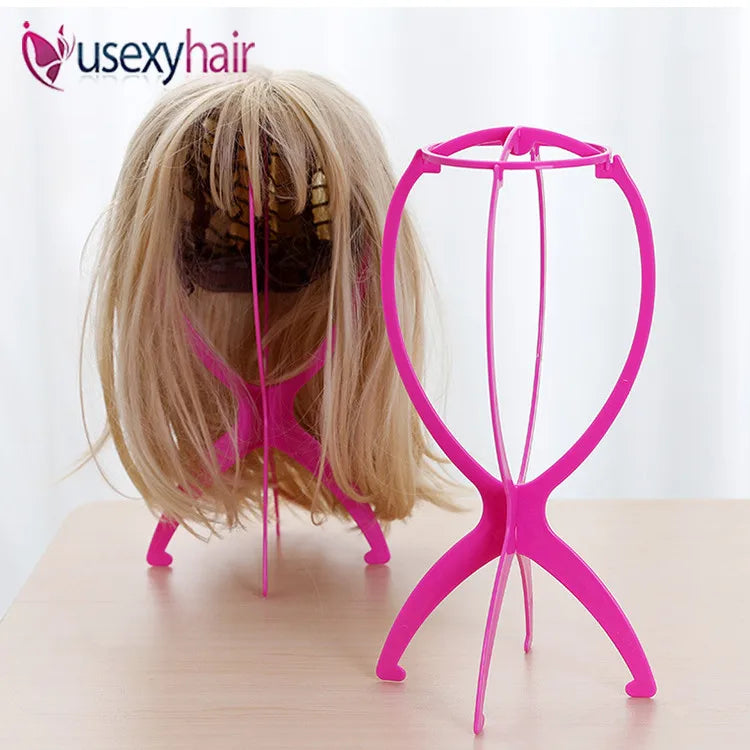 Colorful Ajustable Wig Stands Plastic Hat Display Wig Head Holders 17x36Cm Mannequin Head/Stand Portable Folding Wig Stand