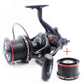 Size 9000 Longline Double Drag System Metal Saltwater Carp Fishing Reels With Two Spool Big Fishing Surf Reel