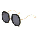 Unisex Luxury Oversized Sunglasses Fashionable Bling Fine Flicker UV400 Optical Attribute Ladies Large Frame Metal & PC Eyewear