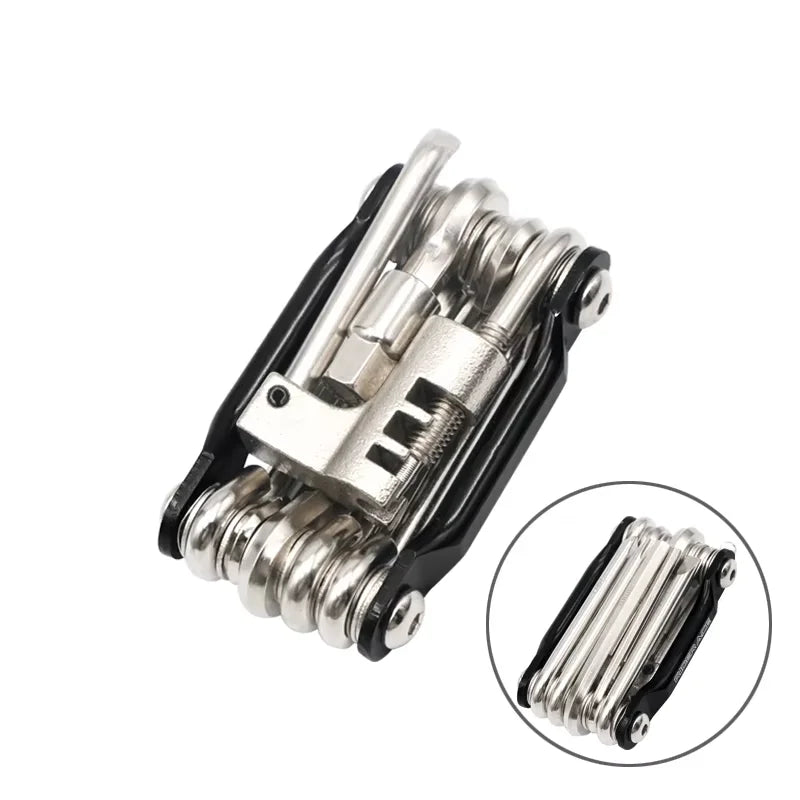 RIDERACE 11In1 Multifunctional Repair Tool Portable Durable Multi-tool Hex Spoke Screwdrivers Tyre Lever Wrench Combination Kit