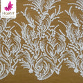 HY1609 High-end Luxury White Beaded Sequins Wedding Bridal Lace Dress Fabric Wholesale Lace Fabric