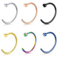 Hot Sale Stainless Steel Nose Rings Clip on Nose Ring Hoop Fashion Hip Hop Nose Rings Bulk for Men Women Body Jewelry