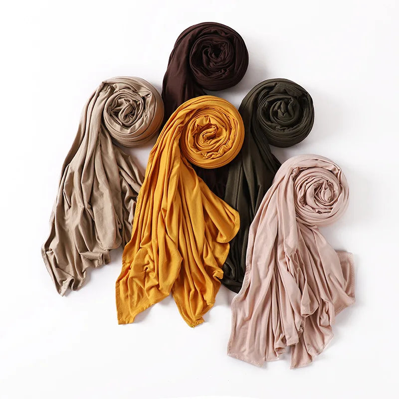 Wholesale Dubai High Quality Cotton Jersey Hijab Jersey Scarf for Women Muslim Hijab