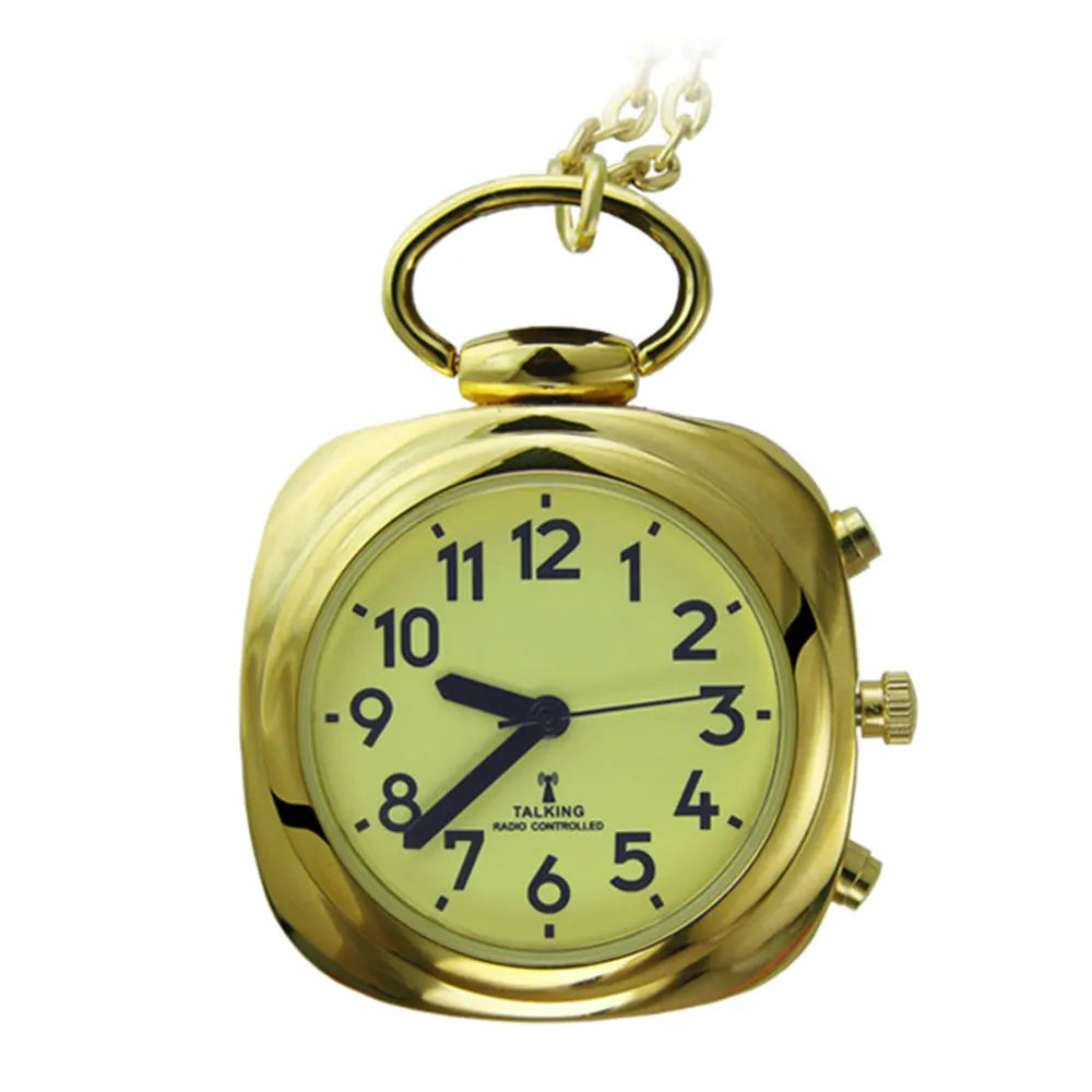 Real Human Voice English/German/French Pendant Atomic Talking Watch for Visually Impaired and Old People