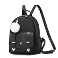 Fashion Mini Backpack Purse Pompom Ball PU Leather Backpack Shoulder Bag for Women