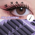 DIY Lash Extension Kit 0.04mm Flat Base Individual Cluster Lashes Comic Spire Manga Eyelashes Easy Fan Segmented Home Makeup