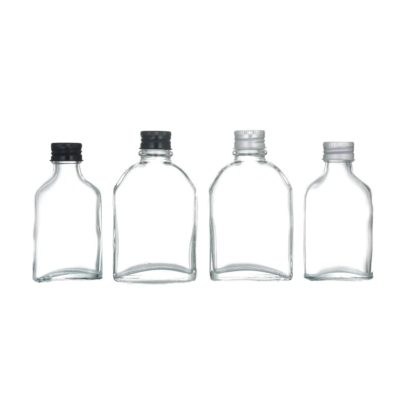 High Quality Transparent Milk Juice Wine Bottle 100ml 250ml 350ml 500ml 1000ml Food Grade Brandy Whisky Glass Screen Printing