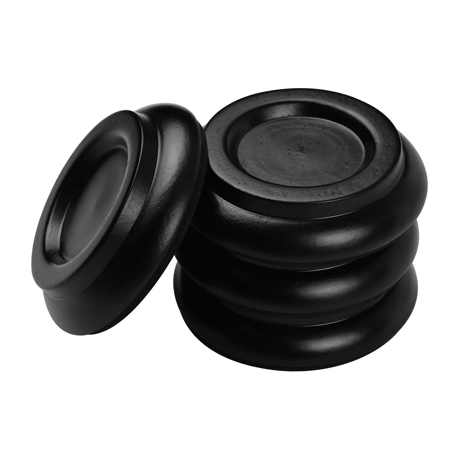 Solid Wood Upright Piano Caster Cups Coaster with Anti-slip EVA Pad 4pcs/Set