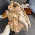 Luxury Brand Winter Warm Scarf for Women Floral Print Shawl Wrap Female Foulard Bandana Blanket Scarves