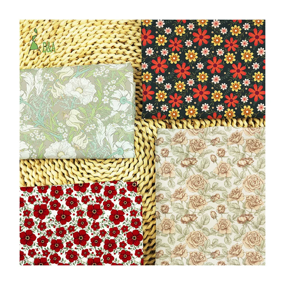 Medium Weight Organic Eco-Friendly Stain Resistant Poplin 100% Cotton Fabric for Women's & Girls' Dresses Shirts & Skirts