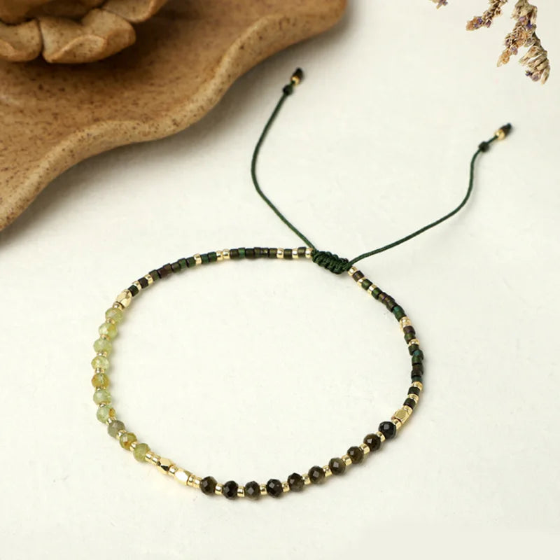 Boho Hot Sell Adjustable Woven Crystal Bracelet Handmade Braided Miyuki Beaded Bracelets For Women