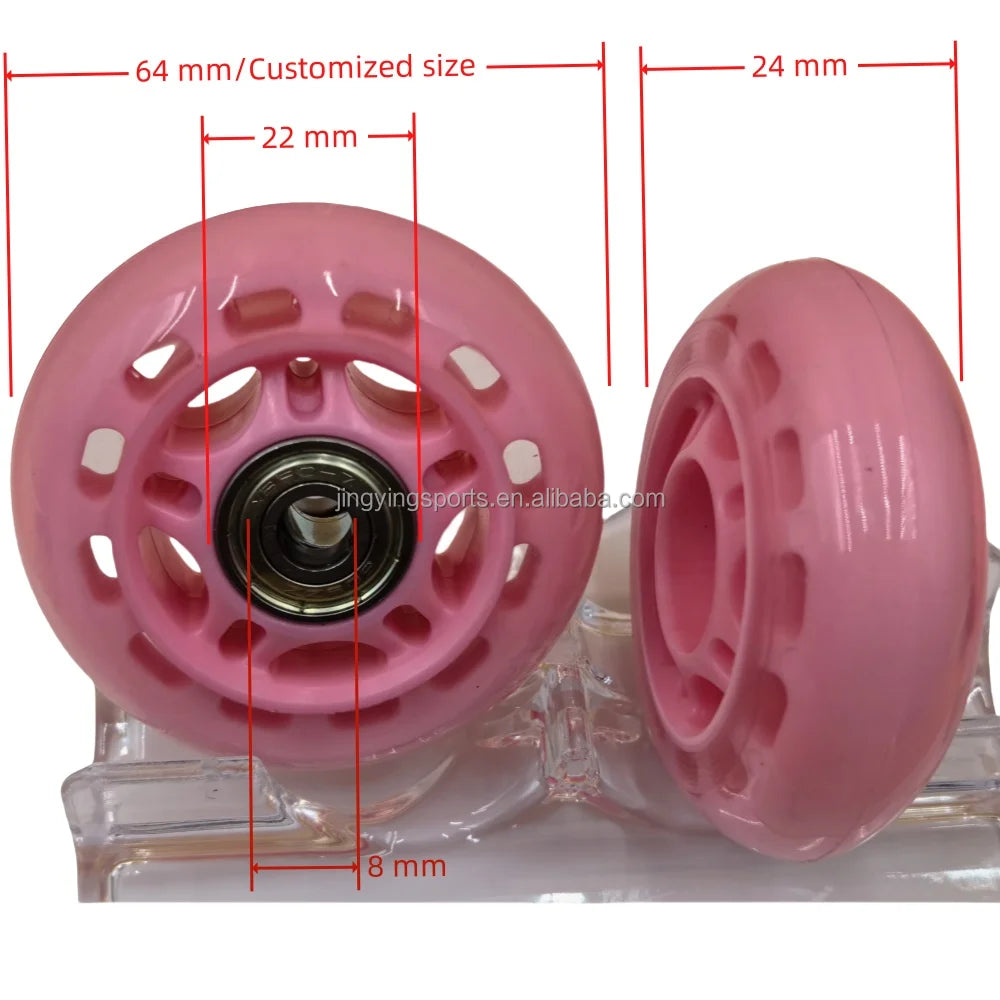 Factory Directly Durable PU Customized Printing Best Quality 64mm 68mm 70mm 72mm 76mm 80mm 60mm 58mm Roller Inline Skate Wheels