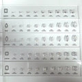 10 Shapes 90 Sizes Reference Chart Crushed Ice Cut Cubic Zirconia Comparison Chart Acrylic Plate Setting Diamond Dealer Tools