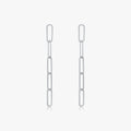 925 Sterling Silver Simple Link Chain Stud Earrings for Women