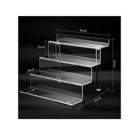 9-Inch Acrylic Display Racks 4-Tier Perfume Organizer for Funko POP & Cologne Tiered Riser Stand with Elegant Display Decoration