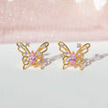 New Butterfly Zircon Earrings Women's Korean Jewelry Literary Style Earrings Temperament Simple New Earrings