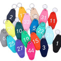 Custom Logo Oem Promotional Printed Acrylic Keychain Blank Resin Motel Hotel Room Number Plastic Key Chain Luggage Tag