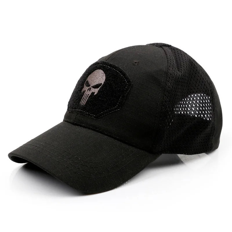 Breathable Mesh Tactical Cap Men's Hook & Loop Badge Patch Camo Hat for Outdoor Hunting & Baseball Lightweight & Durable