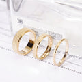 EManco Glitter Matte Gold Rings Stainless Steel Love Ring Trendy Jewelry Gifts