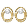RINNTIN GPE26 Fashion 925 Sterling Silver Stud Earring Jewelry 14K Gold Plated Sterling Silver Stud Earrings for Women