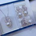 925 Sterling Silver Jewelry Findings Pendant Earring Ring Jewelry Set without Pearl and Chainflower Designwholesale Price