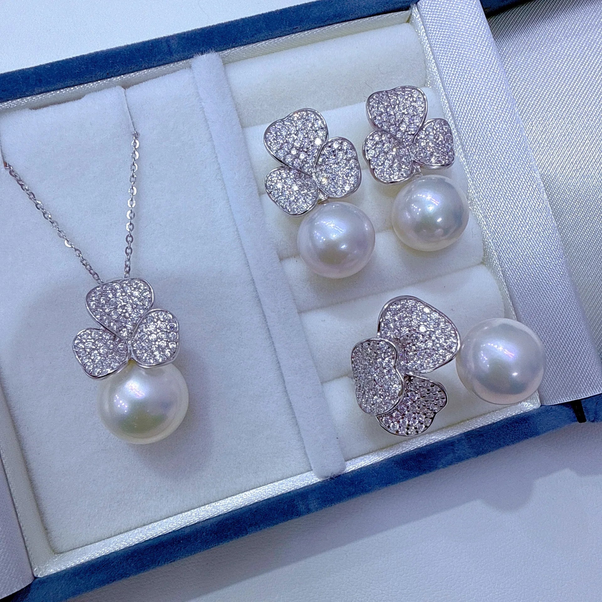 925 Sterling Silver Jewelry Findings Pendant Earring Ring Jewelry Set without Pearl and Chainflower Designwholesale Price