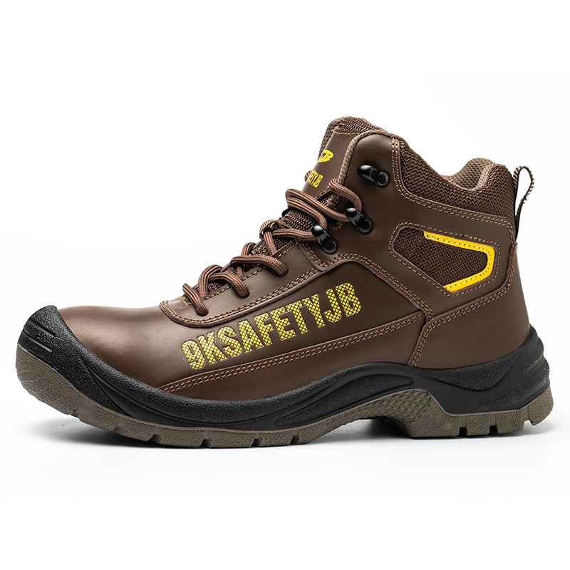 Diansen Fashion Pigskin Waterproof Anti-collision Anti-puncture Wear Resistant Non-slip Safety Boots for Men and Women