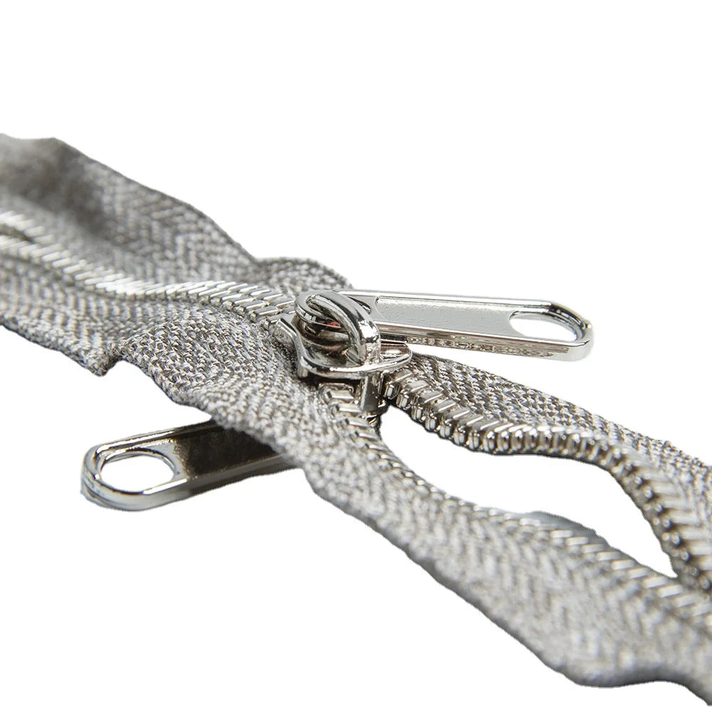 EMF Shielding Silvered Metal Conductive Faradya Zipper for Enclosure Tents