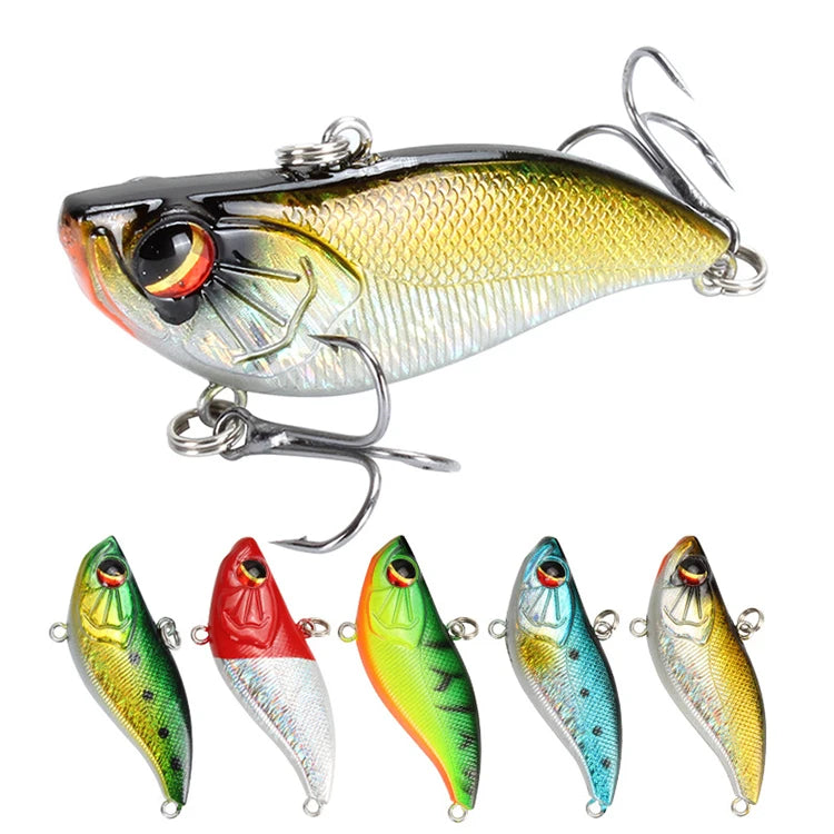 WEIHE 6cm 13.8g VIB Lure Hard Artificial Fishing Vibe Lipless New Plastic Vibration Hard Bait Noisy Sinking Vibrator Bait
