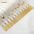 Customizable 18K Gold and Stainless Steel Geometric Pendant Necklace for Women Men Link Chain with Tarot Card Zodiac Sign Charm