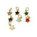 CZ8325 18K Gold Plated Mini CZ Pave Star Charms Dainty Rainbow Celestial Cubic Zirconia Charms for DIY Jewelry Making Supplies