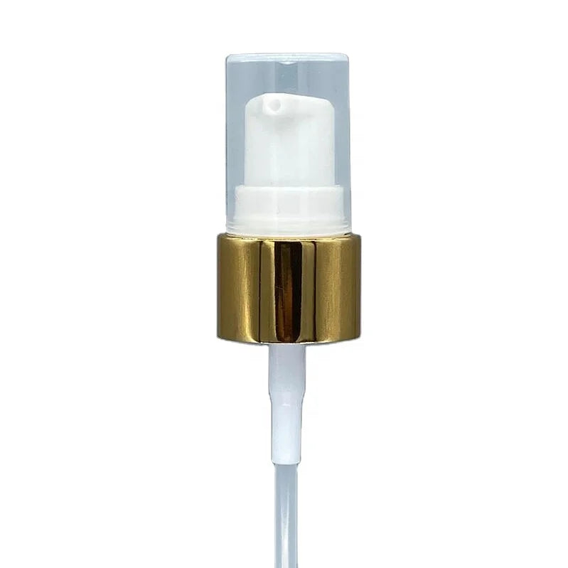 18/410 20/410 24/410 Cosmetic Lotion Pump Spray Dispenser Mister Gold Silver Rose Gold Aluminum Collar Lotion Pump Sprayer