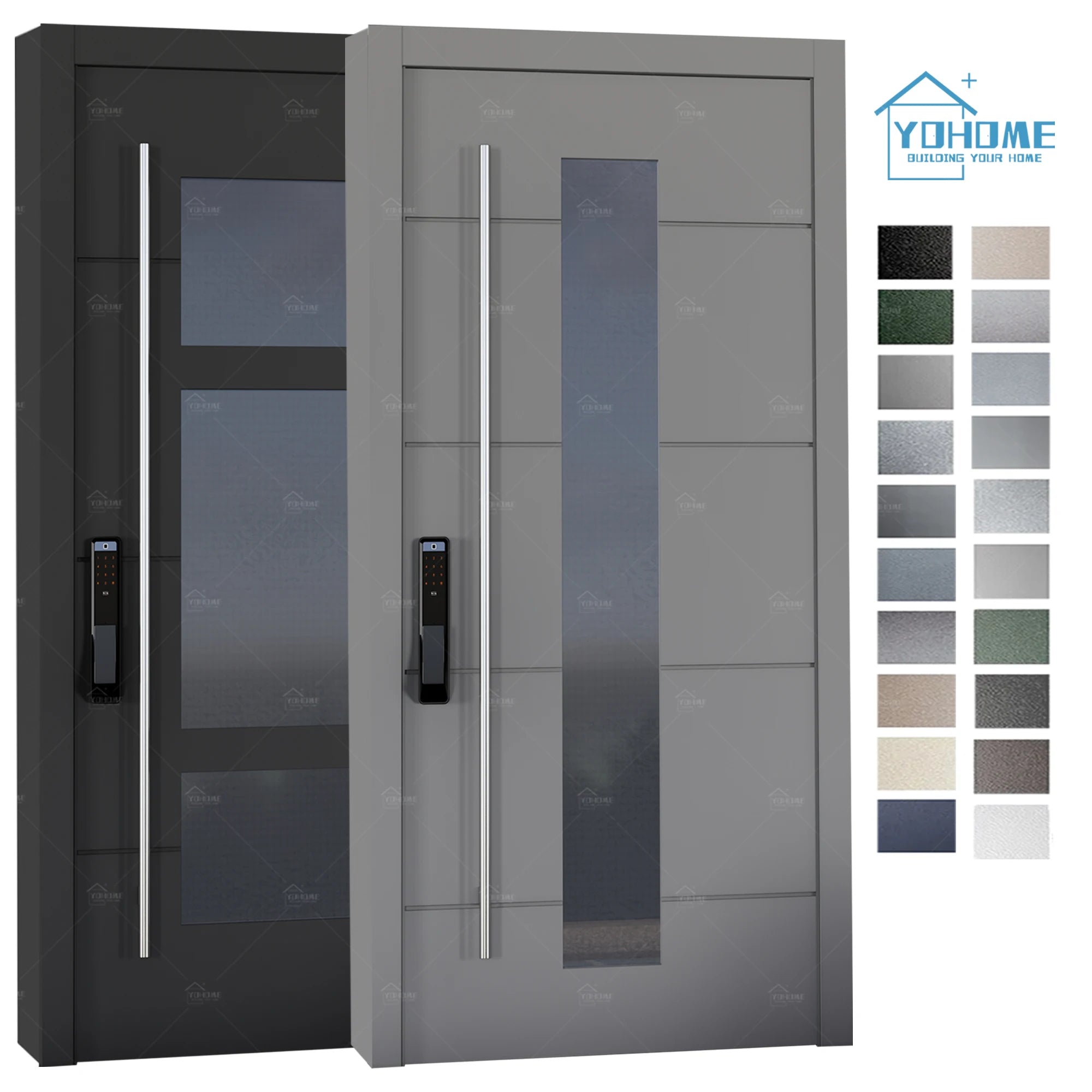 China Top Manufacturer High Grade Villa Front Gate Aluminum Entrance Door Front Entry Doors Pivot Security Door