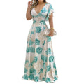 Wholesale Elegant V Neck Women's Dresses Bohemian Floral Printed Dress Long Dress Maxi