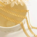 Delicate Design 18k Pvd Gold Plated Leaf Chain Choker Waterproof Stainless Steel Leaf Necklace Gift Collar De Acero Inoxidable