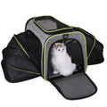 Travel Bag for Pets Airline Approved Expandable Reflective Foldable Soft Carriers Made Mesh Zipper Closure Blue/Green 29*43*73cm