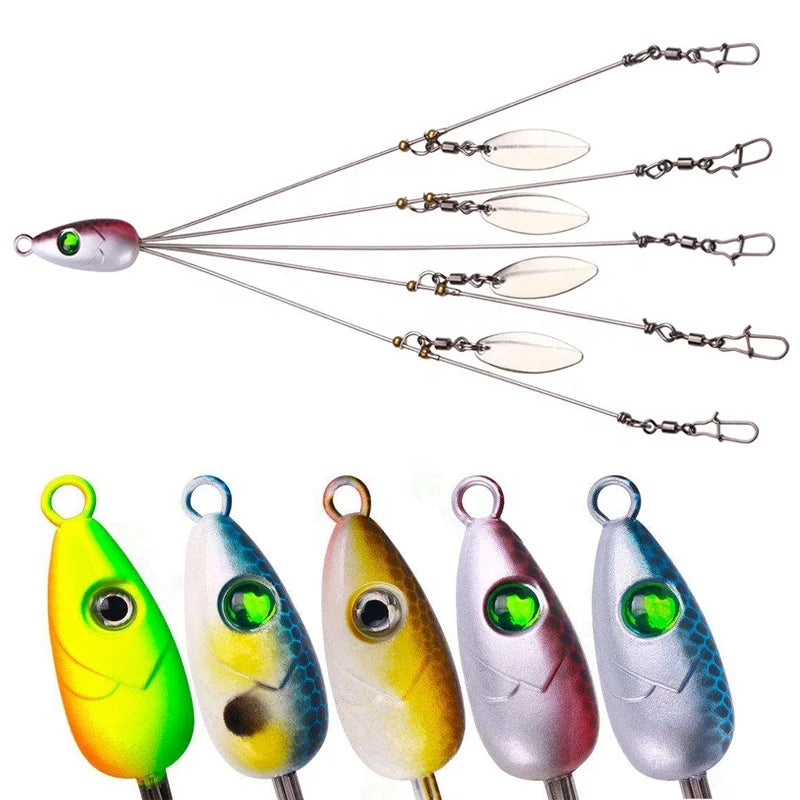 MISTER LURE 15g 22cm Umbrella Fishing Lure 5 Arms Alabama Rig Head Swimming Bait Fishing Group Lure