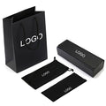 Custom Logo Print Paper Handbag Black Foldable Eyewear Box Set Eye Glass Case Hard Pu Leather Sunglasses Packing Eyeglasses Case