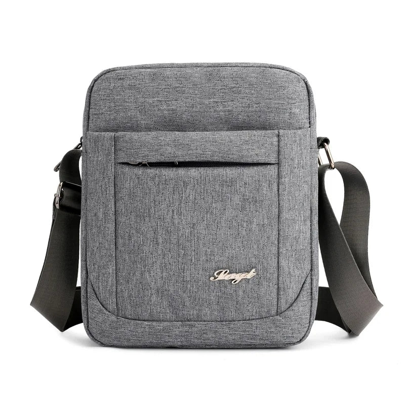 Black Slim Small Nylon Custom Luxury Designer Crossbody Men Shoulder Bag with logo