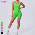 Janya Wholesale Fitness Sets Custom Logo Women Training Suits Gym Home Active Clothing Hollow Out Removable Pads Yoga Jumpsuit