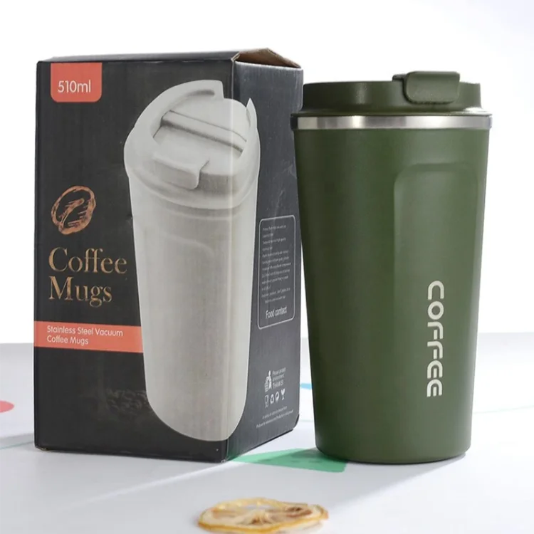510ml 17oz 304 Stainless Steel Coffee Travel Mug Double Walled Vacuum Insulated Tumbler with Lid