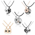 Korean New Trendy Sun Moon Clavicle Chain One Hundred Languages Projection Pendant Necklace Couple Wedding Engagement Gift