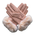 Sample Support 2026 Luxury Pink Rex Rabbit Fur Cuff GlovesWomen Winter Warm Sheepskin Fashionable for Daily Outdoor Scenes