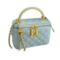 Western Style Quilted Chain Hand-Held Box Bag Elegant Versatile Crossbody Shoulder Bag Zipper Flap Female's Stylish Simple