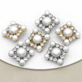 RB061 Custom Elegant Pearl Collection Rhinestone Jewel Metal Sewing Button for Women  Coat Dress Craft Accessories Decoration