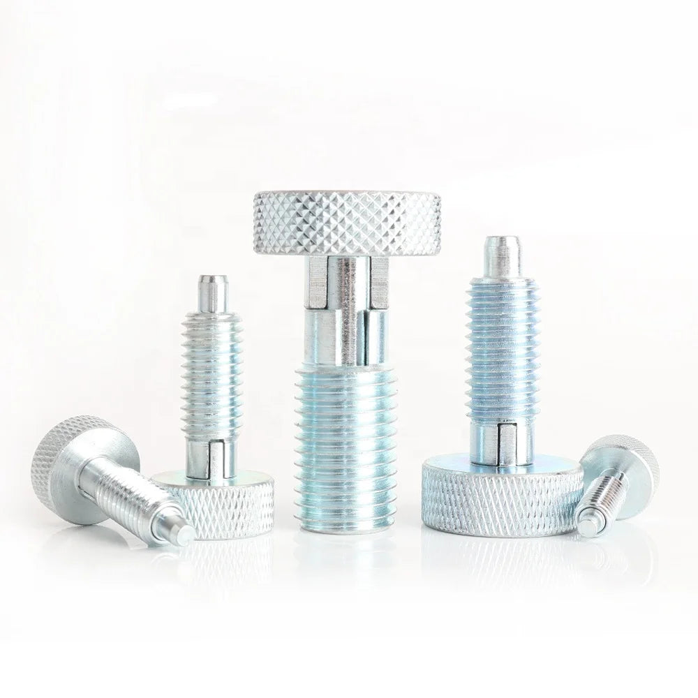 Steel Self-Locking Retractable Index Spring Load Plunger Knurled Knob Knob with Indexing Plunger