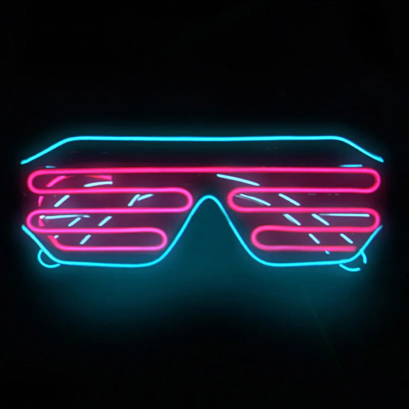 Factory Price Costume Party Favors Shutter Wire Neon Rave Glasses Light up LED Glasses Flashing Sunglasses