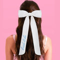 Qiuhan OEM Personalized Hand Embroidered Bowknot Custom Name Engagement Wedding Bride Hair Band Accessory